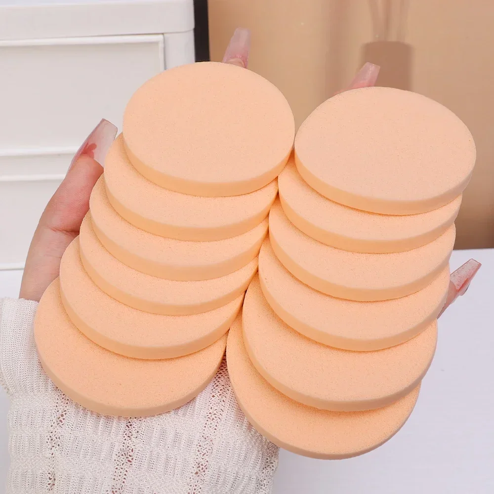 12-120 pçs forma redonda esponja em pó puff molhado seco dupla utilização cor da pele bb creme fundação cosméticos puff rosto beleza maquiagem ferramentas
