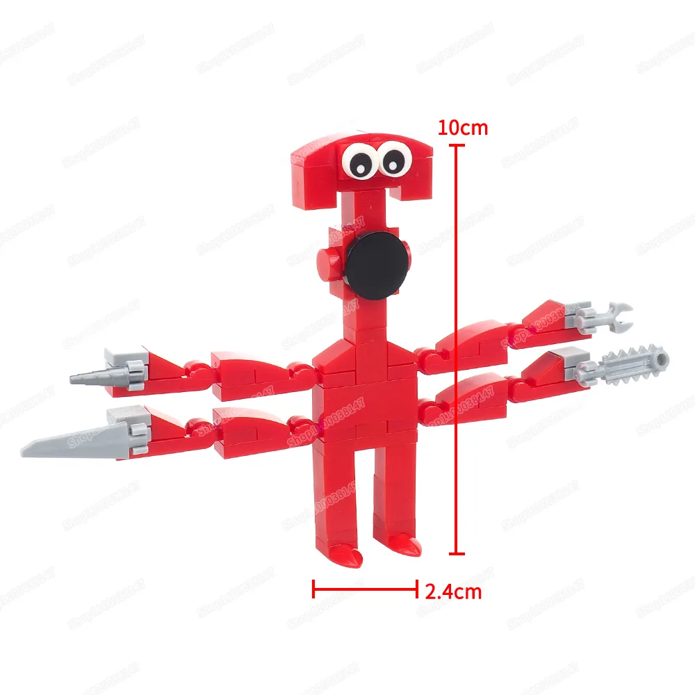 Red Weapons Tentacle Building Block Assembly Figures Banban Cute Monsters Kindergarten Mutation War Model Children Gift Boy Toys