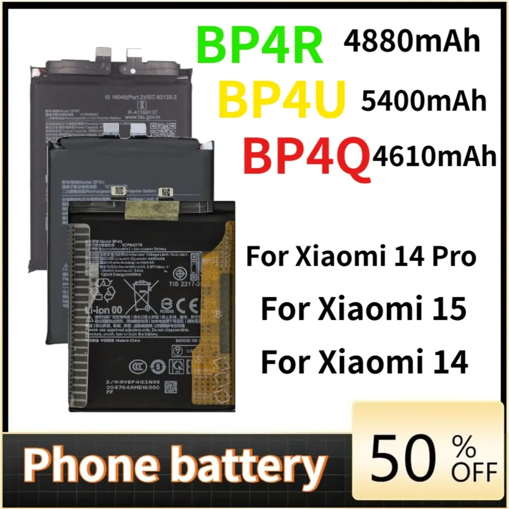 

Phone Battery BP4Q BP4U BP4R Battery For Xiaomi 14 Xiaomi 15 Xiaomi 14 Pro Phone Replacement Batteries+Tools