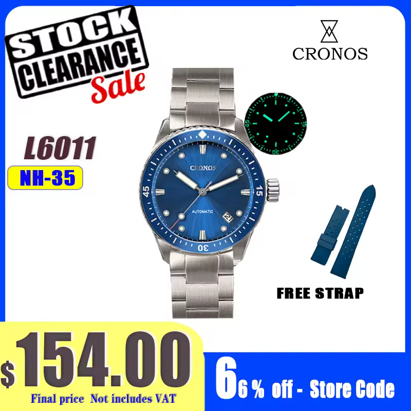 Cronos mergulhador relógio masculino cinquenta braças sunray dial data automático nh35 200m resistente à água rotativa moldura de cerâmica l6011m