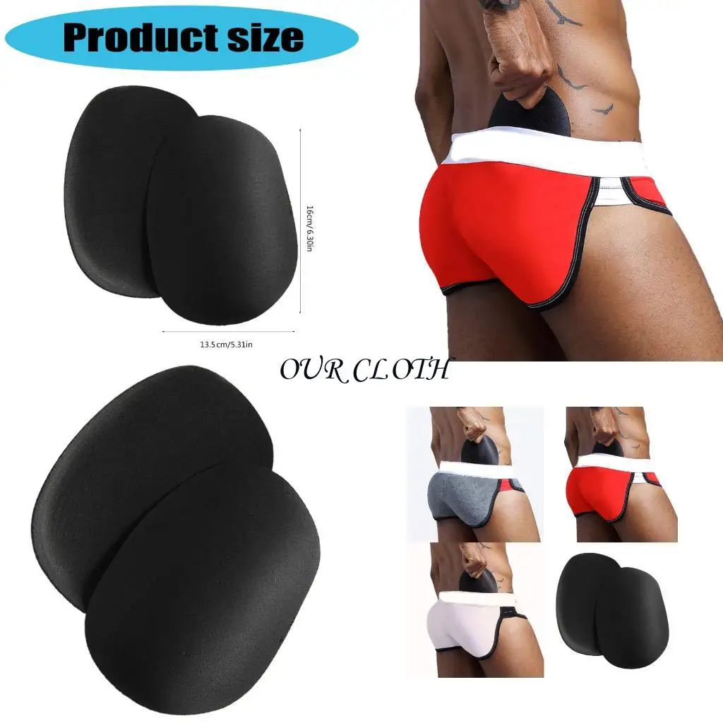 2Pcs Removable Sponge Hip Pads for Men Briefs Shapewear Underwear Inserts Butt Enhancer Pads False Buttock Cushion Y1AC