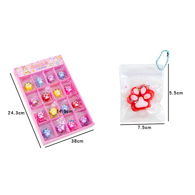 5 pçs mini bonito cristal pata de gato brinquedo macio mochi lantejoulas pata de gato espremer lento rebote brinquedo para crianças relaxamento alívio do estresse brinquedos