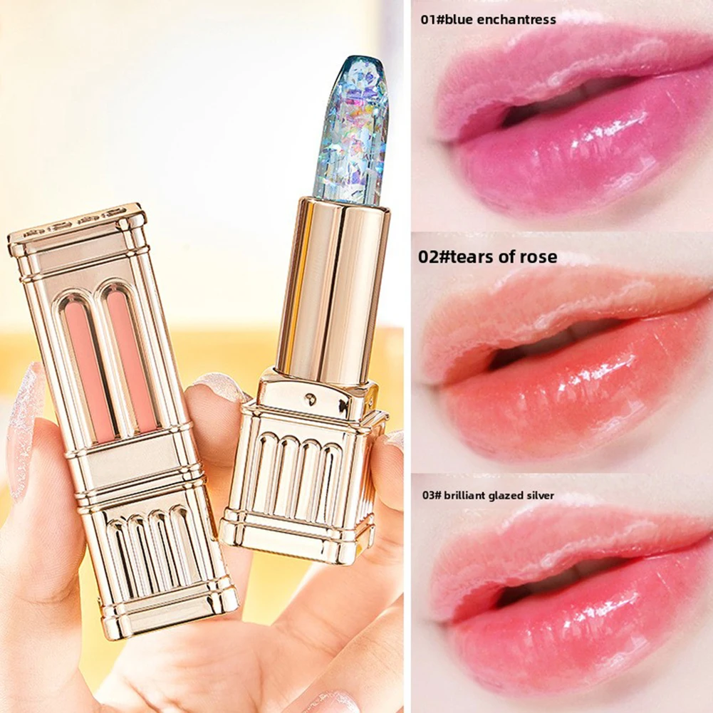 Color Changing Lipstick,Moisturizing Jellys Flower Lip Balm,Long Lasting Waterproof Lip Tint,Winter Dry Lip Protection
