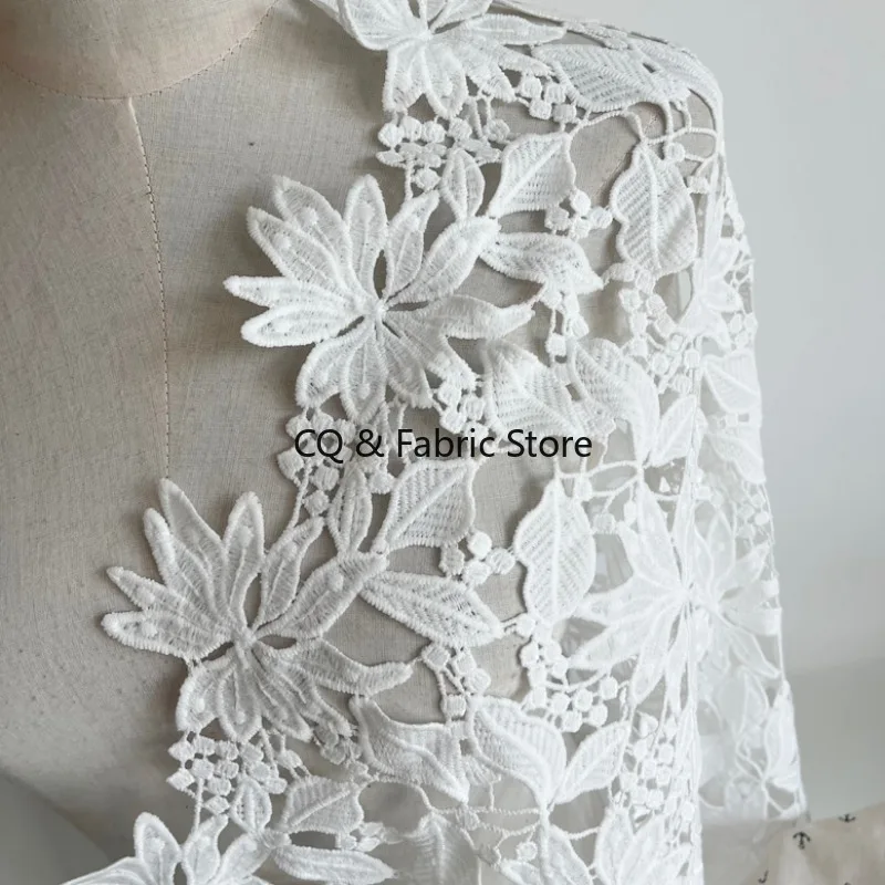 Bianco solubile in acqua tessuto di pizzo a foglia cava abbigliamento gonna abbigliamento designer accessori per cucire tessuti fai da te