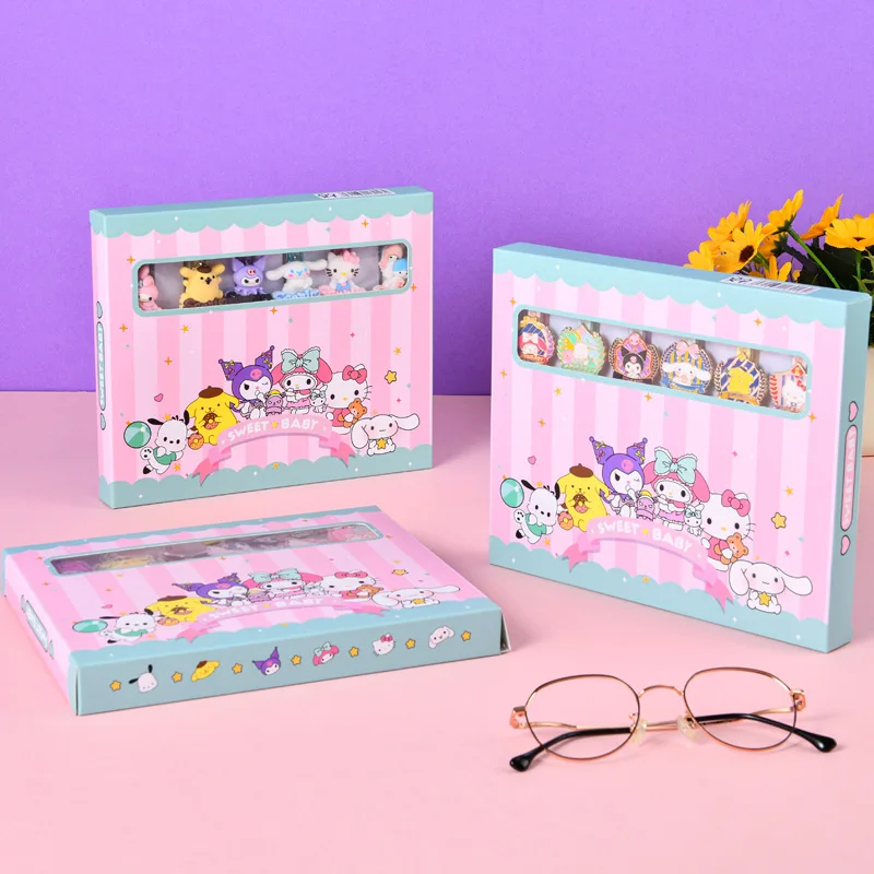 Sanrio Push Action St Nib 0.5 Set di penne a inchiostro Gel Cute Anime Cartoon Hello Kitty Cinnamoroll Kuromi Melody regali di cancelleria per studenti