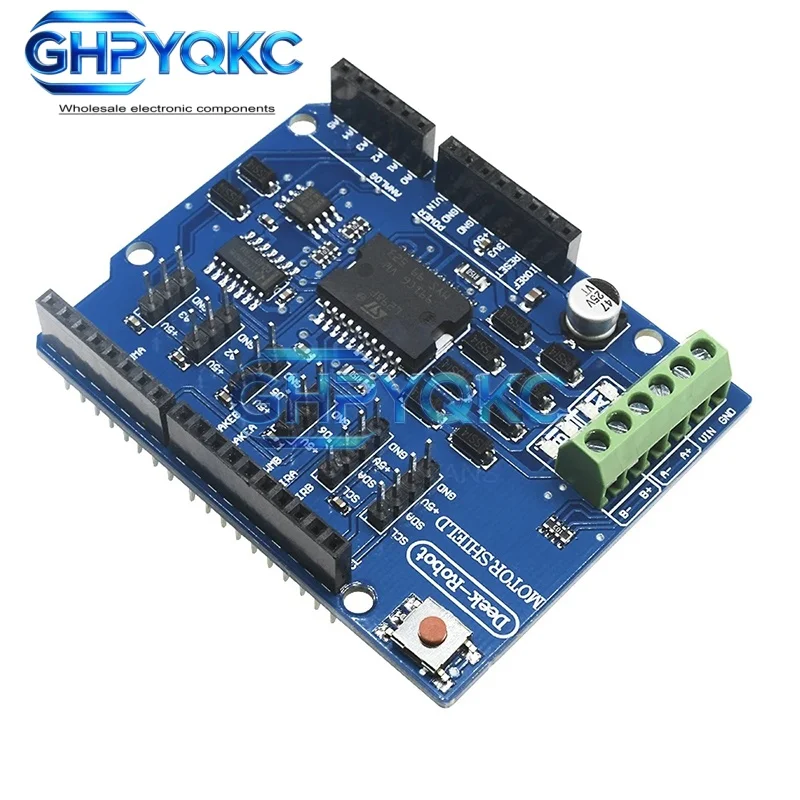GHPYQKC L298P L298 Shield R3 DC Motor Driver Shiled Board Module 2A Dual Full Bridge H-Bridge 2 Way For Arduino Relay 5V 12V
