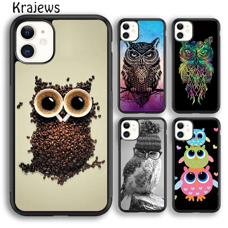 Krajews Owl bird clockwork pretty steampunk Phone Case For iPhone 16 15 SE2020 14 6 7 8 plus 11 12 13 pro max coque Fundas