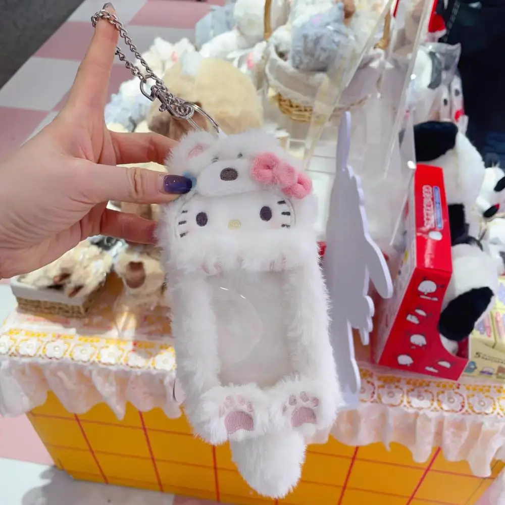 Melody Kuromi Dog Dress Up Card Holder Sanrio plush fabric Bus star card protective cover Key Chain backpack Pendant Girl gift