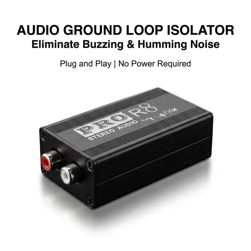 N91R-Ground Loop RCA Audio Isolator Soundproofing Noise Reducer Filter Device For Car Audio Stage Microphone Multifunction