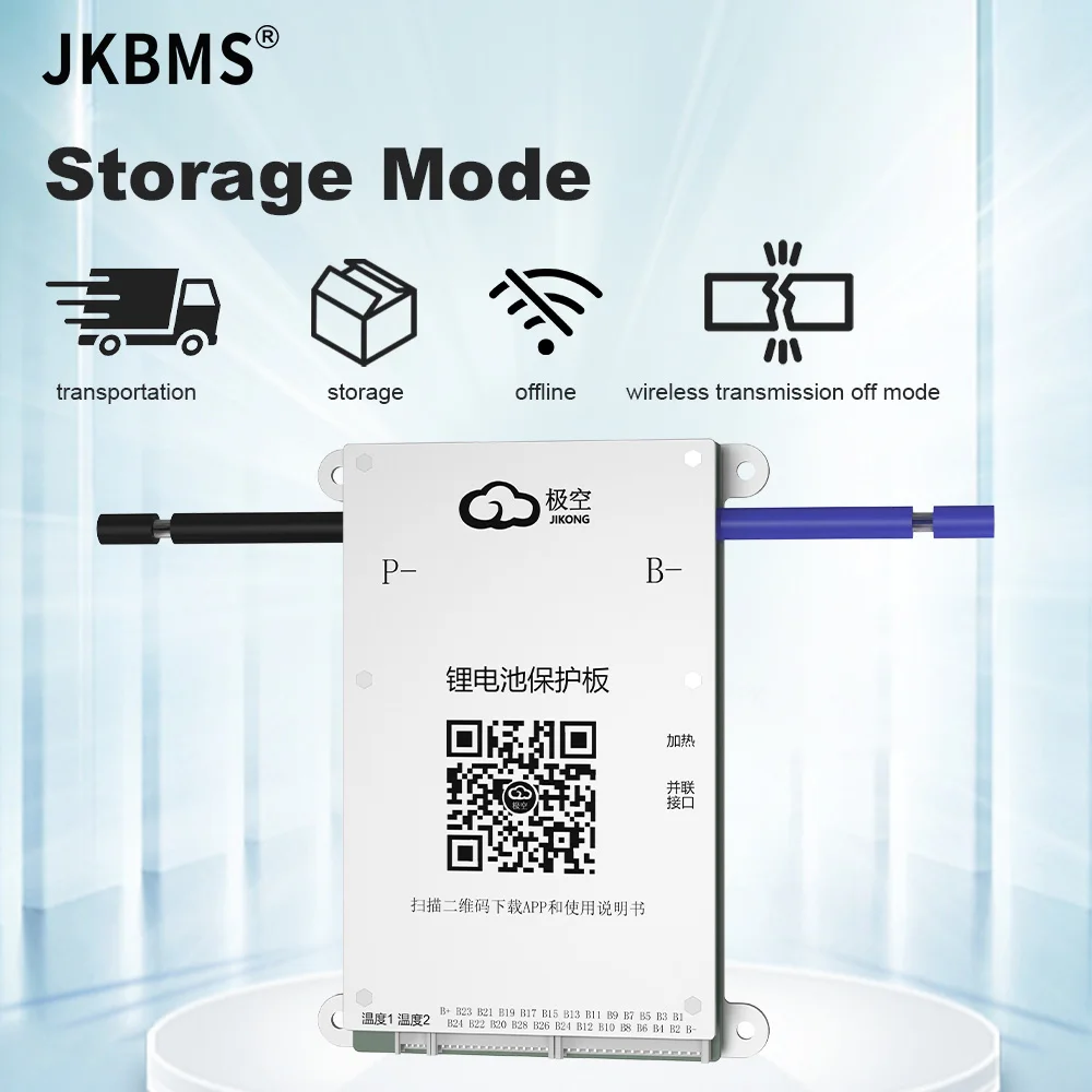 JKBMS  0.6A Active Balance 60A Smart BMS 8S 9S 10S 11S 12S 13S 14S 15S 16S 17S 20S 24S 18650 Battery Lifepo4 Battery