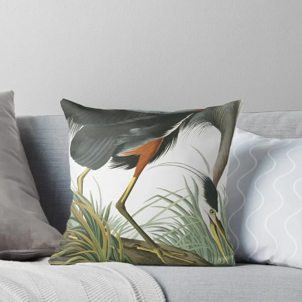 

Great blue Heron - John James Audubon Throw Pillow Bed pillowcases Decorative Pillow Covers For Sofa Pillow