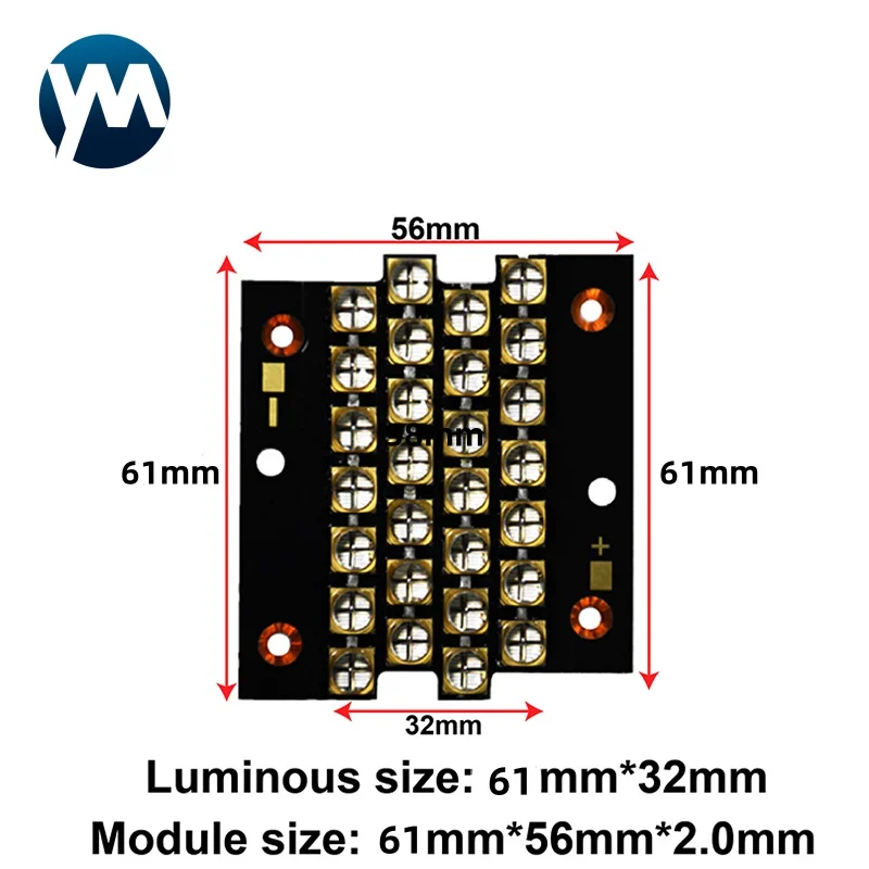 280W UV LED Light  UV Curing Lamp 6565 UV LED Module 365nm 385nm 395nm 405nm For  Printing  Curing Lamp