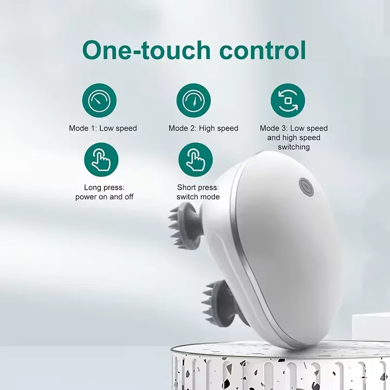 Electric Scalp Head Massager Kneading Vibrating Device Health Care Shoulder Neck Leg Arm Deep Tissue Massage Cat Pet Massager