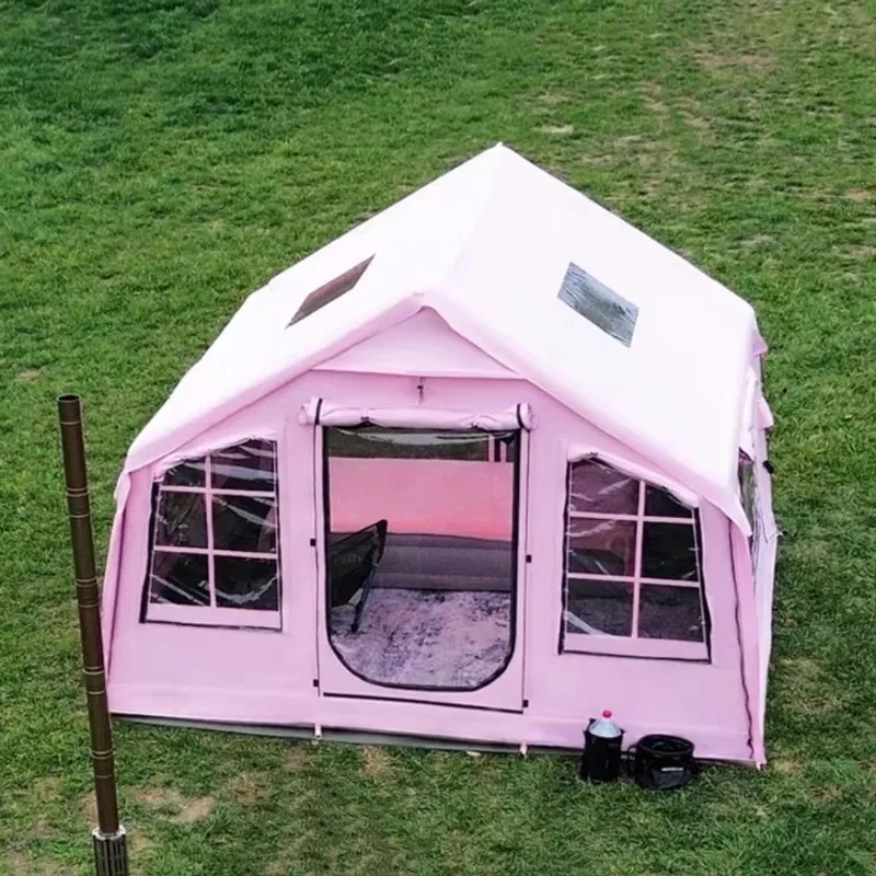 9.0 Newest Pink Color Air Outdoor Camping Waterproof Tent Inflatable Family Tent