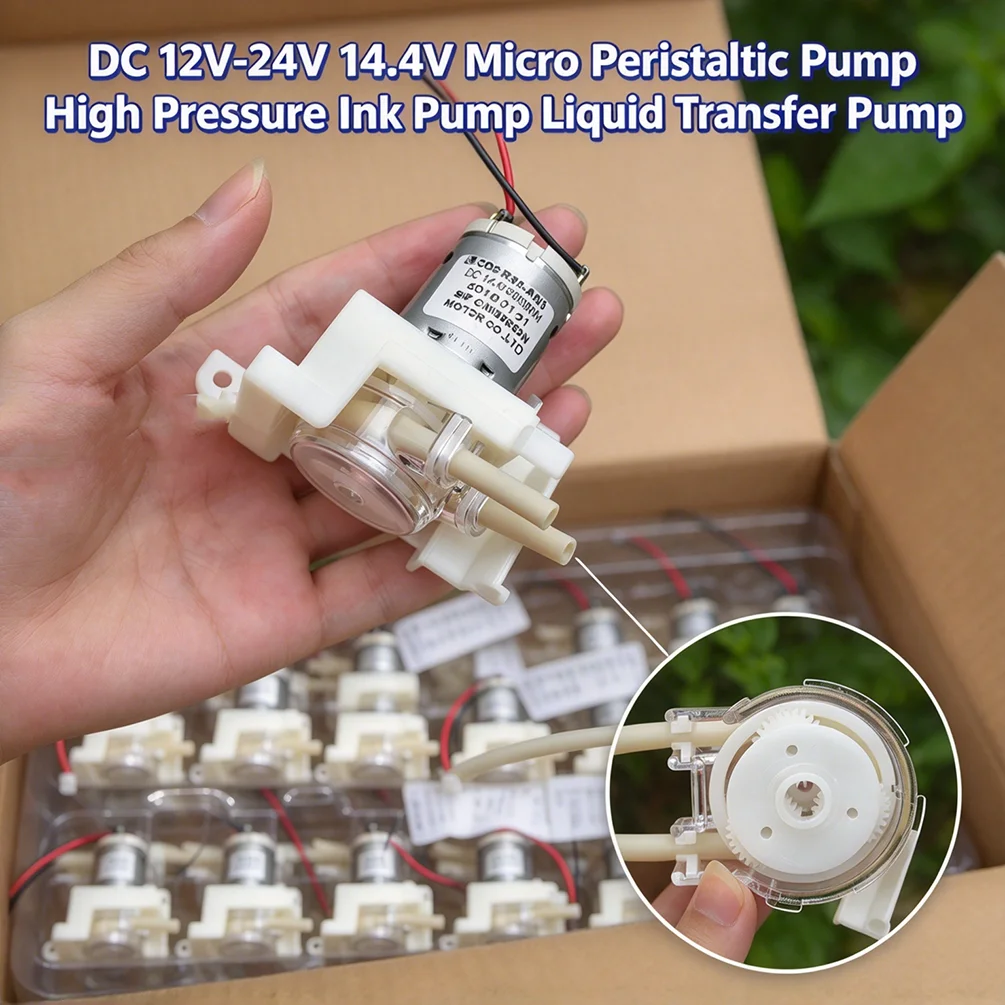Micro Peristaltic Pump DC 12V-24V  High Pressure Dosing Ink Circulation Liquid Pump