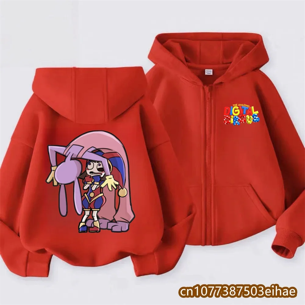 Spring Autumn Magical Number Circus Children Hooded Jacket Cartoon Graphic Pullover Top Boys Girls Fashion Wear Holiday Gift