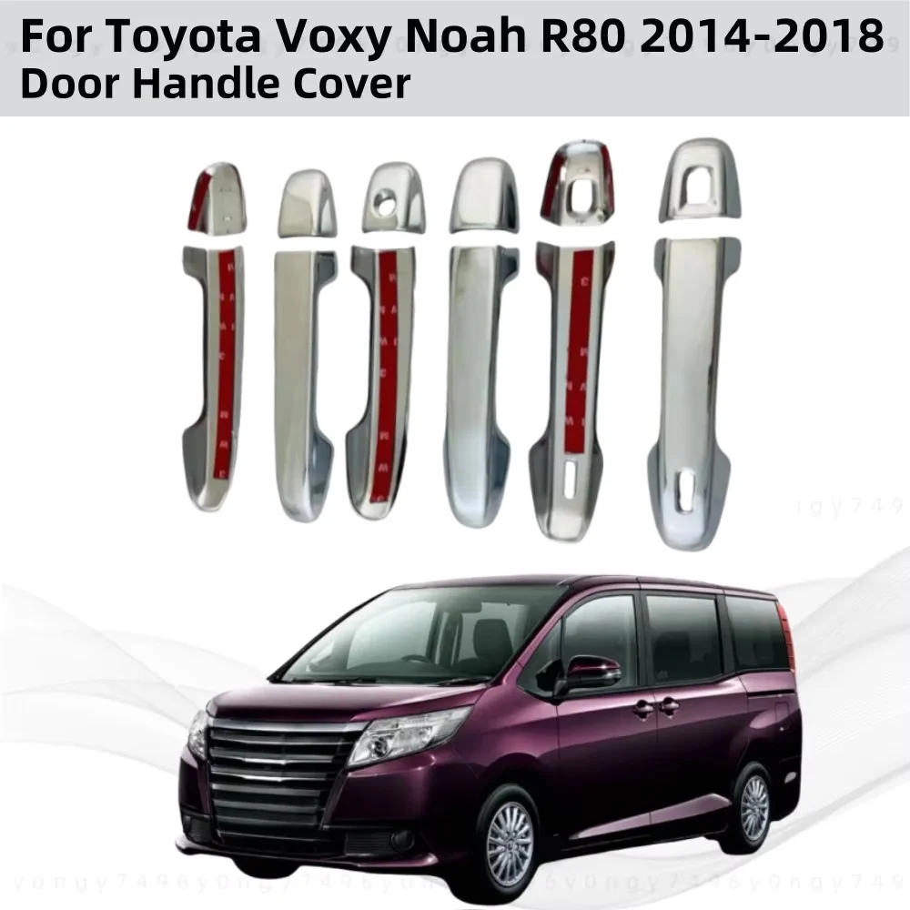 Carbon Retrofit Car Accessory Stickers Door Handle Covers Trim Paste Style For Toyota Voxy Noah R80 2014 2015 2016 2017 2018