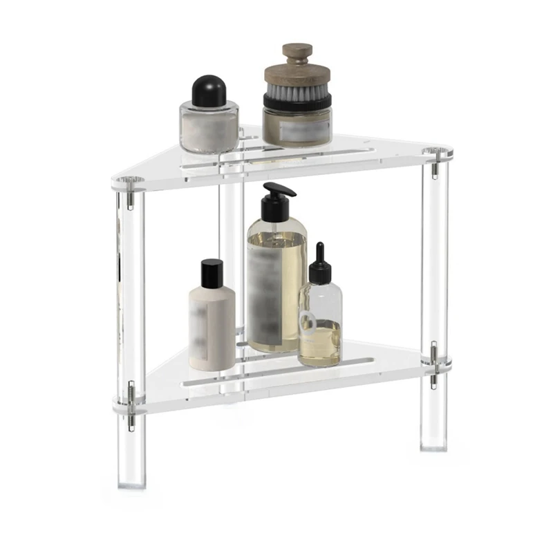 A74E-Acrylic Shower Bench, 12In D X 12In W X 12In H, Heavy Duty 50Lbs Capacity, Waterproof Non-Slip With Storage Shelf