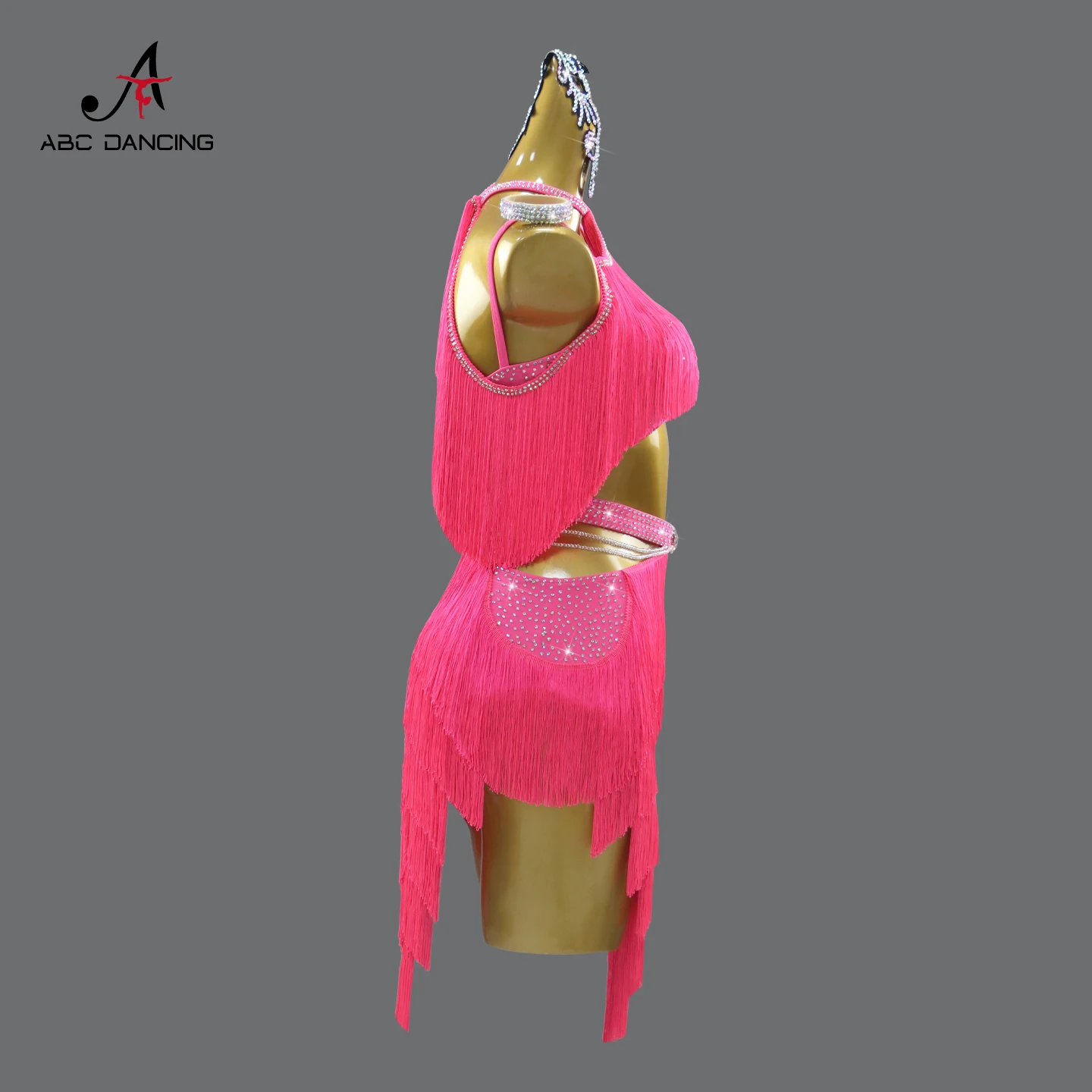 Strój do tańca latynoamerykańskiego, spódnica, sukienka taneczna, kostium sceniczny, odzież sportowa na zawody, damski strój wieczorowy na bal, strój z rozcięciem, kostium dla dziewcząt, 2025