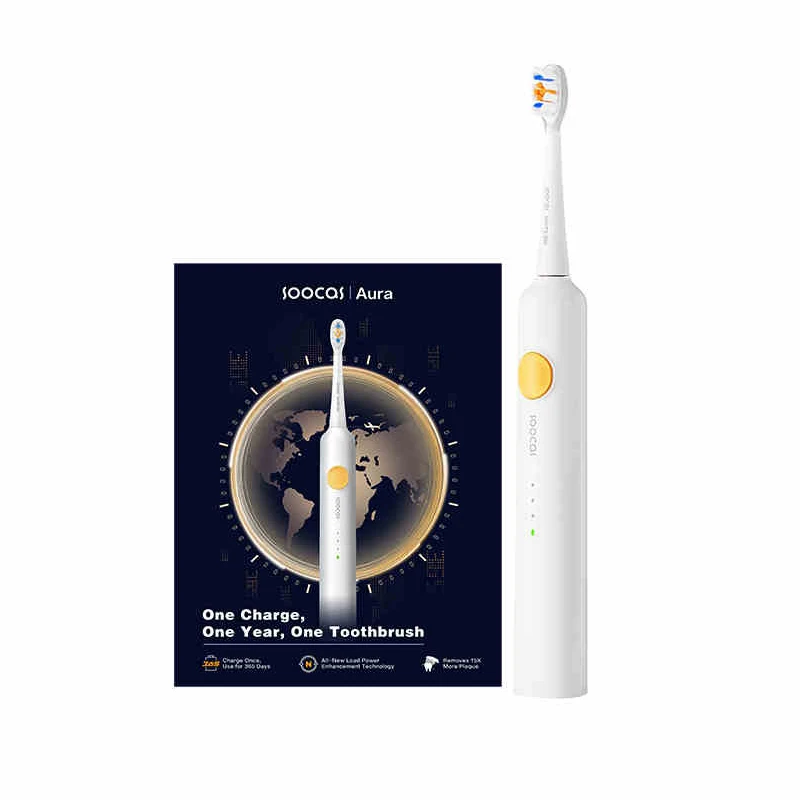 

SOOCAS PT1 Sonic Electric Toothbrush 180 Days Battery Life IPX7 Waterproof Automatic Toothbrush With 4 Nozzles，Travel Case