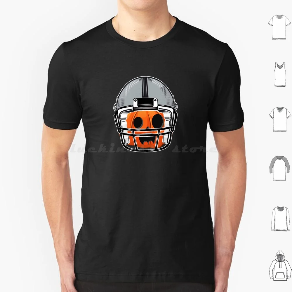 Disfraz de Halloween de calabaza con casco de fútbol americano para aficionados al fútbol americano, camiseta de talla grande, 100% algodón, la calabaza más genial, Pumpkin Jack O