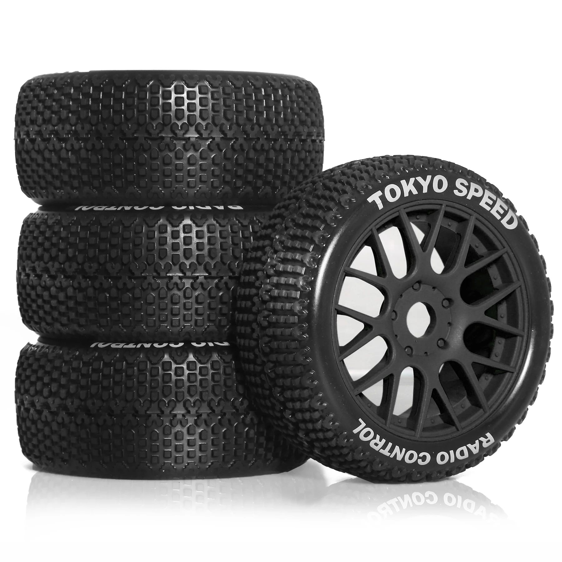 1/8 RC Off-Road Buggy Tires Y-shaped plastic Wheels 17mm Hex 110mm OD for 1/8 RC Buggy Arrma Typhon 3S 6S HSP HPI Redcat