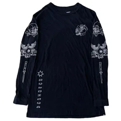 2023 Autumn Vintage Paisley Stitched Tee Graphic Loose Bandanas Pullover Sweatshirts Hip Hop Trend Goth Oversized T Shirt