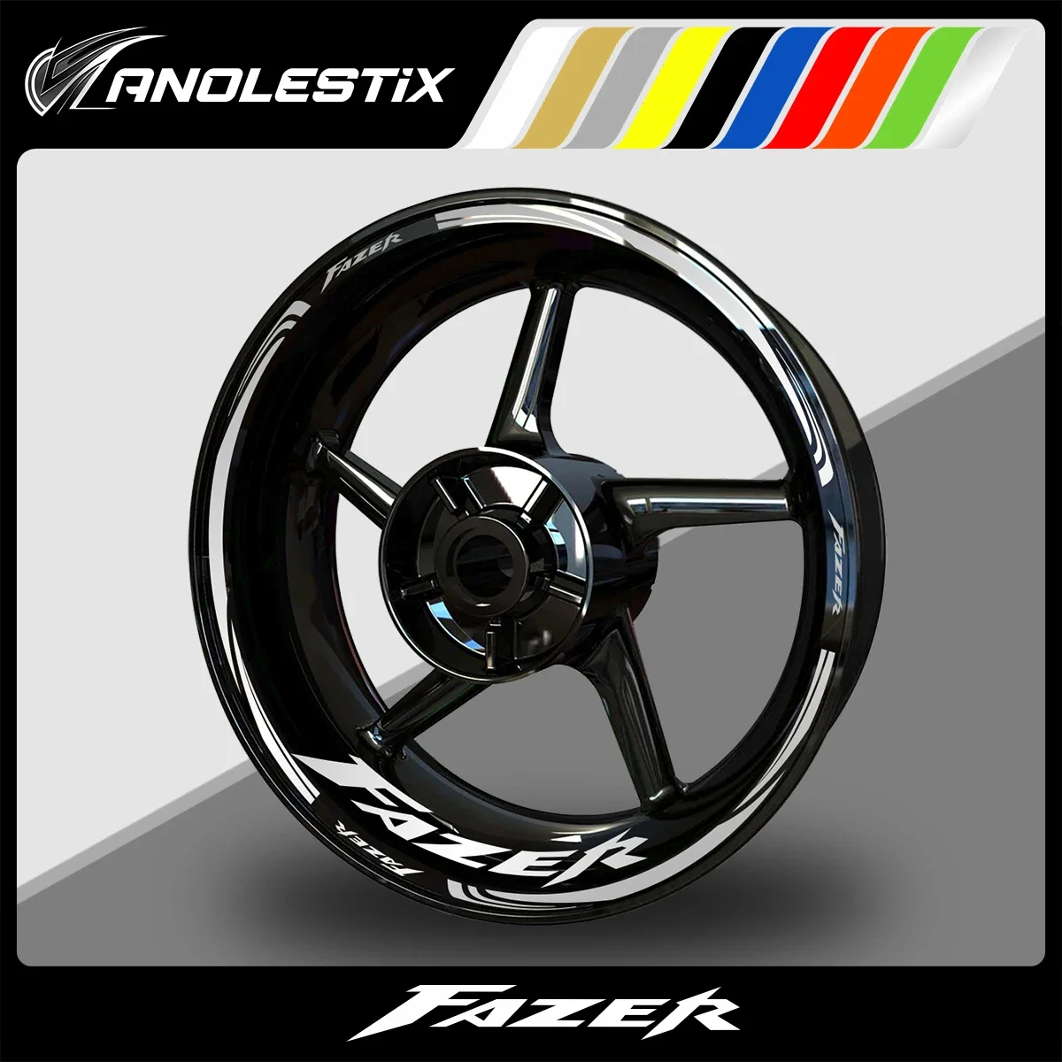 AnoleStix Reflective Motorcycle Wheel Sticker Hub Decal Rim Stripe Tape For YAMAHA FAZER 2017 2018 2019 2020 2021 2022