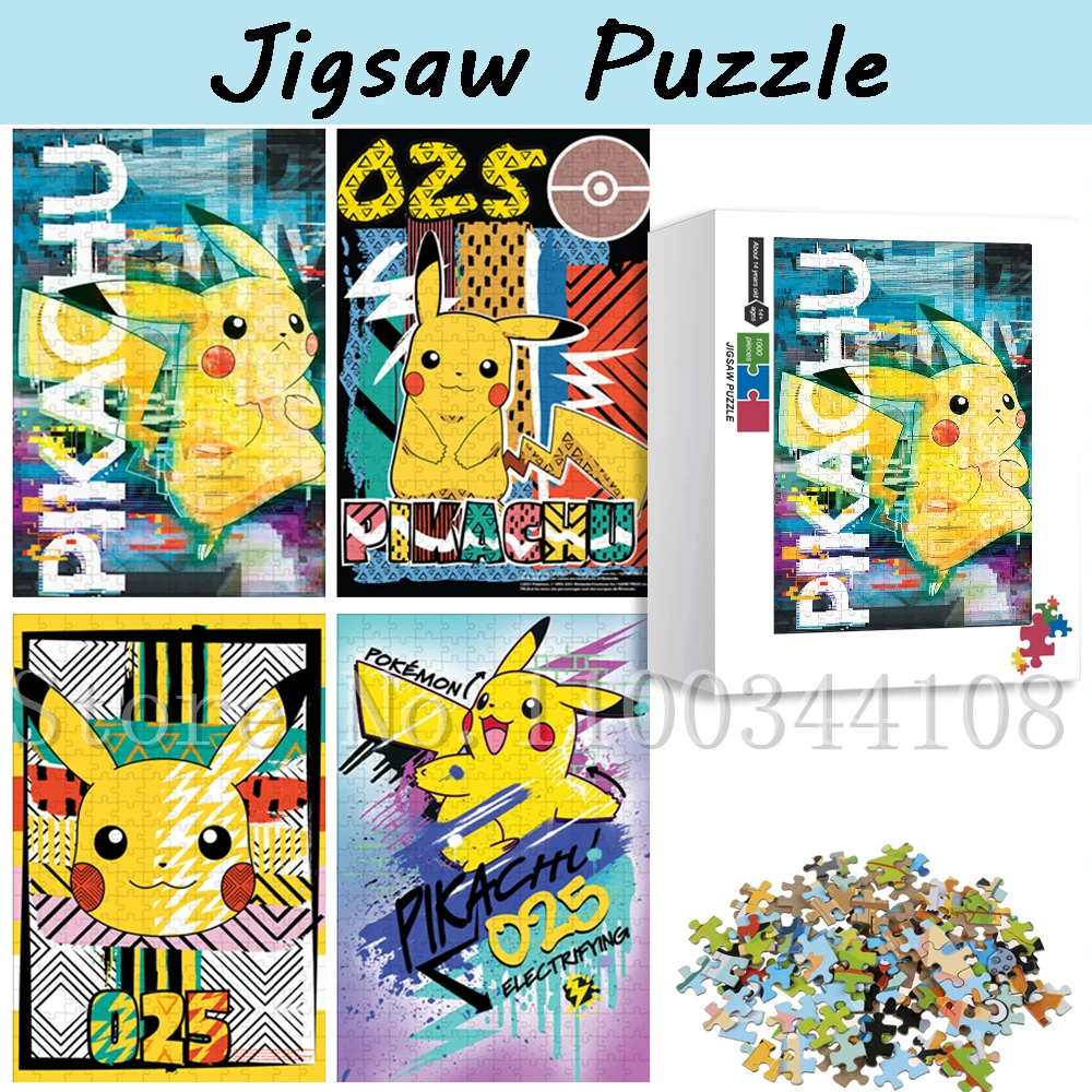 300/500/1000 Uds Pokemon lindo Pikachu rompecabezas para niños Japón Anime rompecabezas de madera juego interactivo para padres e hijos Juguetes