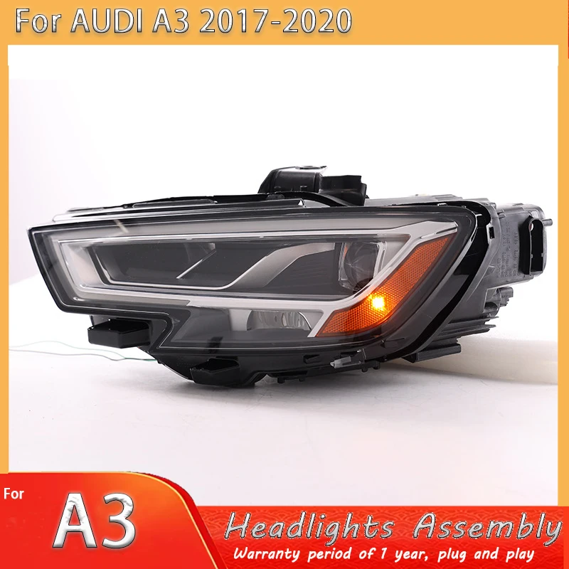 Suitable for 2017-2020 Audi A3 headlight assembly American version LED daytime running light steering OE accessory semi assembly