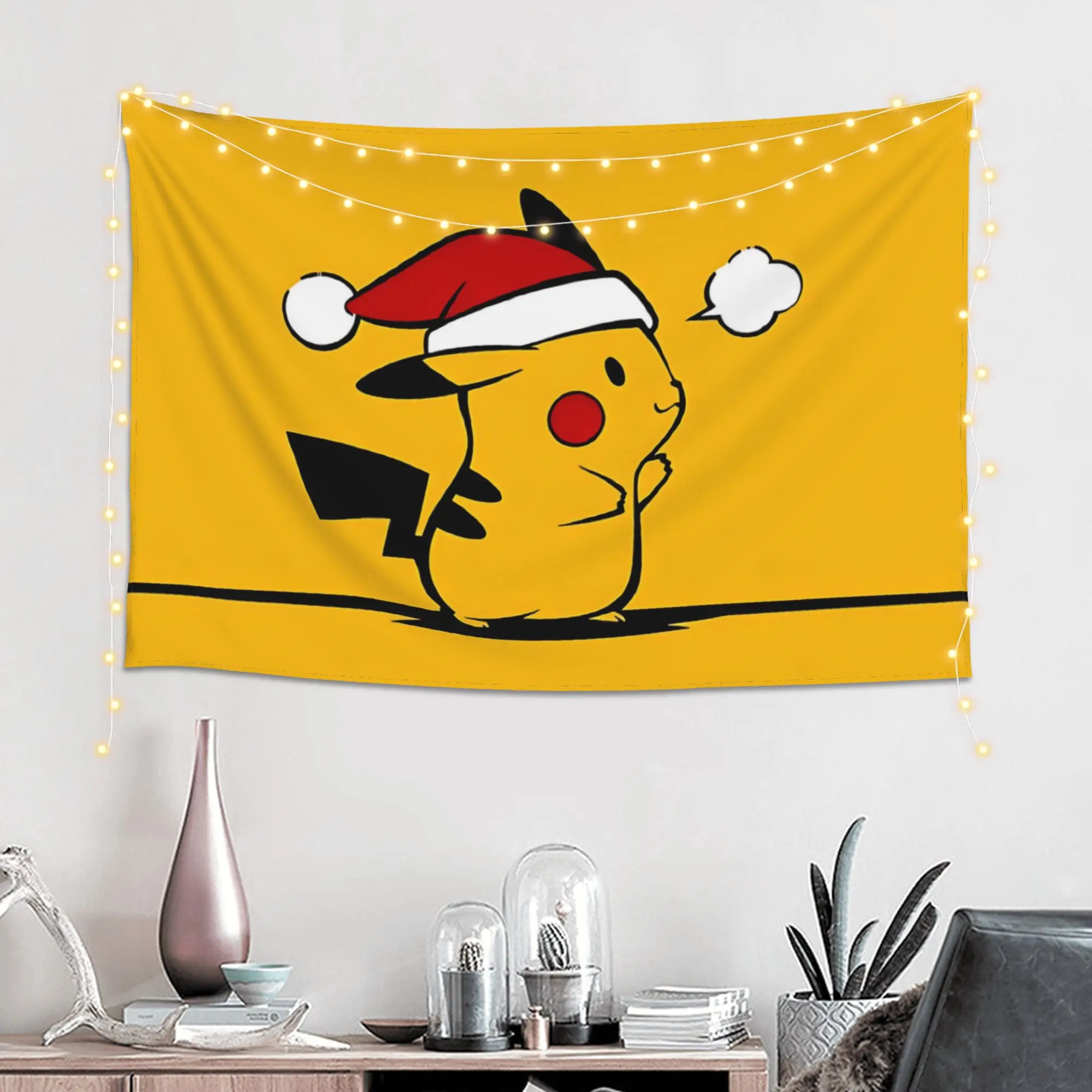 Cutecore Cartoon Pokemons Anime Theme Tapestry Bedroom Decoration Pikachu Wall Hanging Blanket Tapestry Cool Stuff For Room