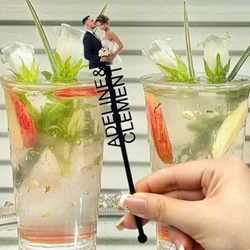 10/50/100 Personalized Print Drink Stirrers Custom Name and Photo Wedding Drink Stirrers Baptism Party Cocktail Acrylic Stirrers