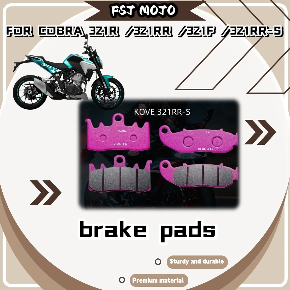 For KOVE COBRA 321R/RR/F Ceramic Brake Pads Balanced Friction Compound Smooth Consistent Braking In All Temperature Road Scenes