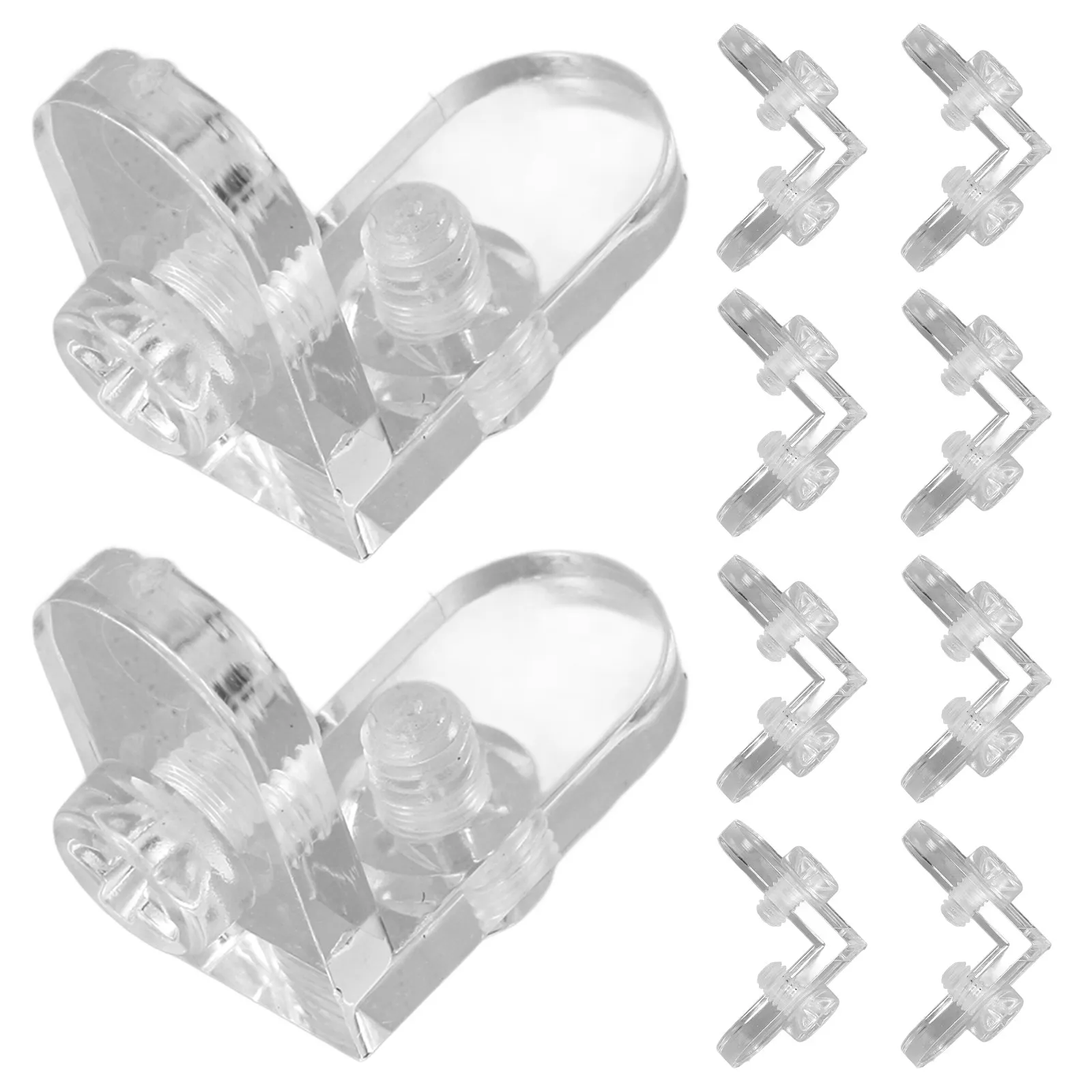 10Pcs Clear Acrylic Corner Brackets L Shape Detachable Corner Braces for Shelf Box Jewelry Case Secure Installation Screws