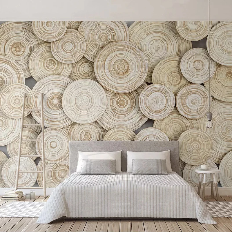 Custom Large Wallpaper Modern Home Design 3D Wood Texture Mural Paper Living Room TV Background Wall Decorative Home Improvement