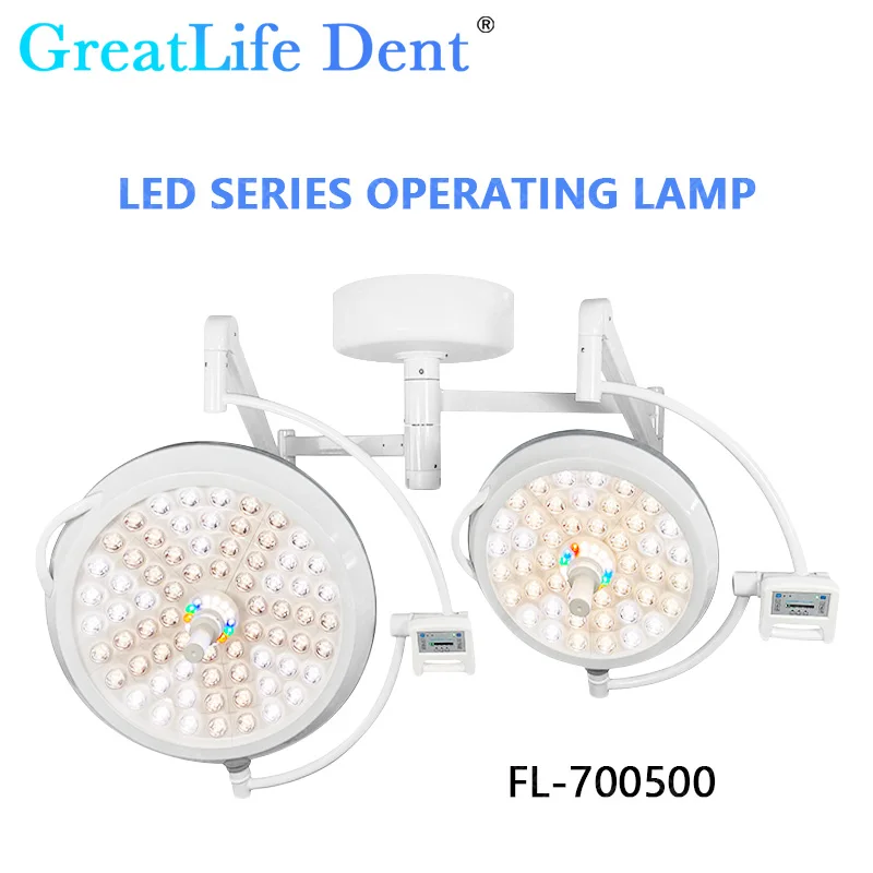 GreatLife Dent 145w 145 Leds Double Head RGB optical Cold Shadowless Operation Ceiling Wall-Mounted Dental Pets Exam Light Lamp