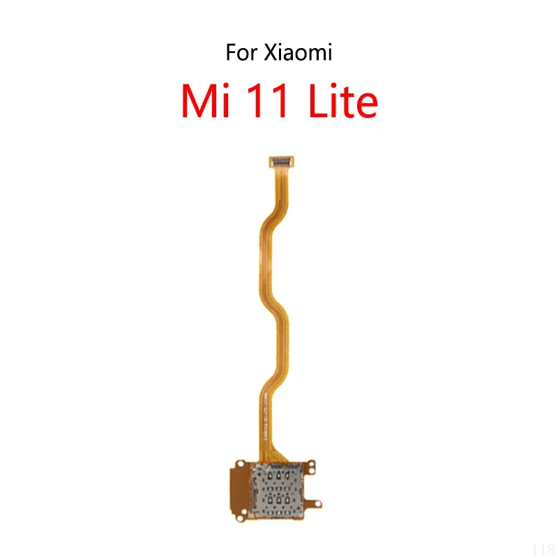 Dudukan slot kartu SIM, dudukan slot kartu SIM, kabel fleksibel soket pembaca untuk Xiaomi Mi 11 Lite 5g