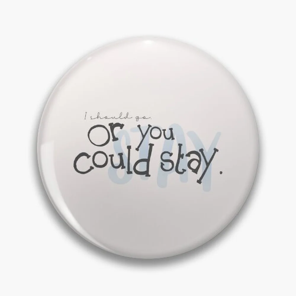 I Should Go. Or You Could Stay. | Heated Rivalry Pin Holographic Star Heart Pin Brooches Laminated Button Fashion Accessory