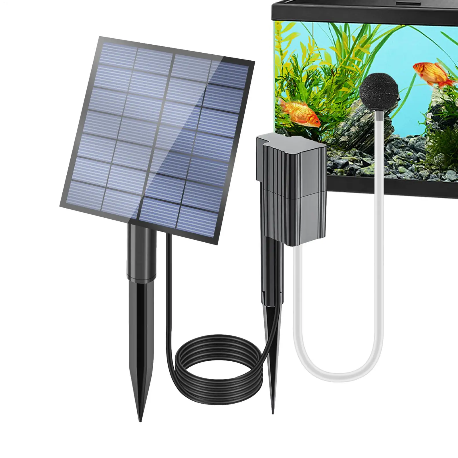 Solar Powered Pond Aerator 2.5W Direct Drive Air Bubbler Oxygenator Pump For Outdoor Fish Pond Aquarium Fishing
