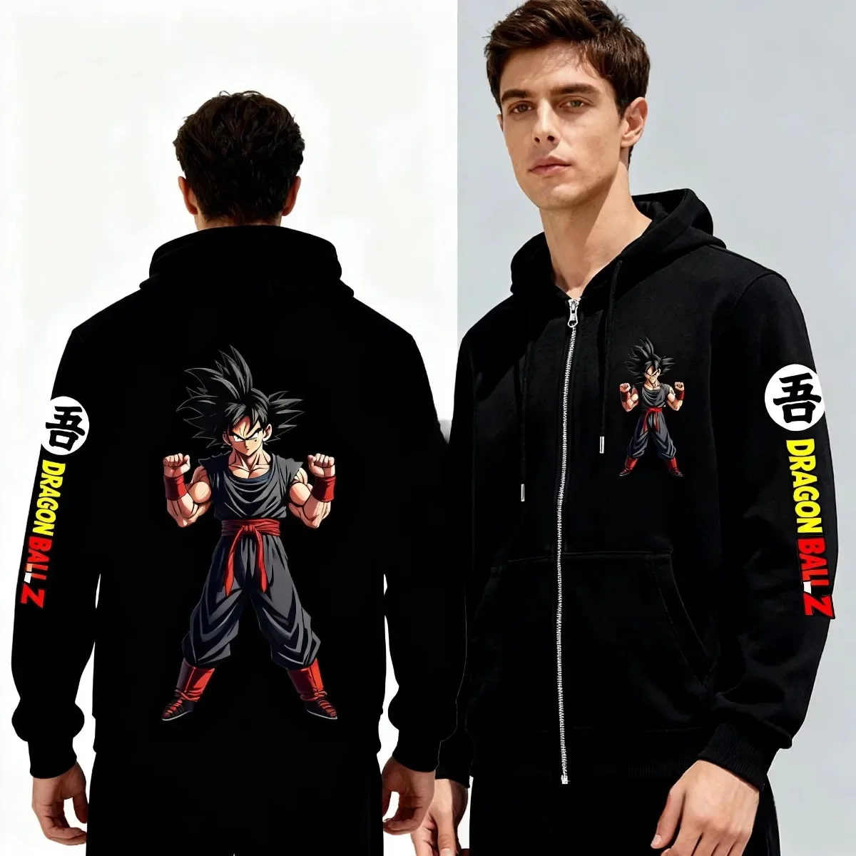 AliExpress Bandai Dragon Ball 2025 New Hot Mens Windproof Jacket Cotton Zip Hoodie Warm Outdoor Coat for Cycling Travel Sports Party Activities