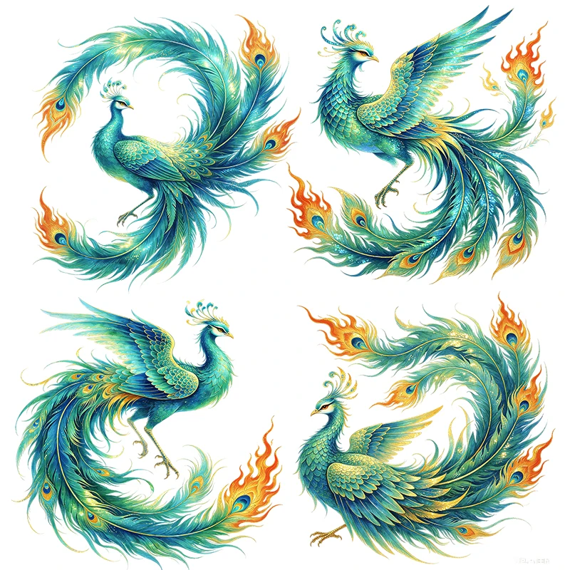 Three Ratels CAB45 Vibrant green phoenix wall stickers for home decoration Personalized car decals