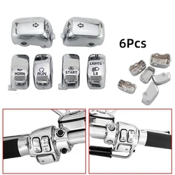Motor Chrome Handlebar Control Switch Cover Hand Switch Caps For Harley Softail Sportster 1200 883 Dyna Motorcycle Accessories