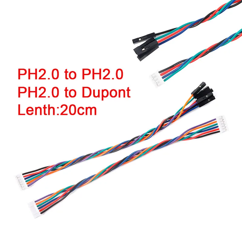 10Pcs PH2.0 Female to Female PH 2.0 to Dupont 2/3/4/5/6P 2Pin Length 15CM Double Head Cable 2.0mm Pitch Electronic Terminal Wire