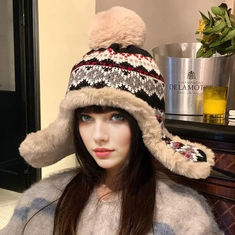 Women's Winter New Warm Ear Cover Outdoor Riding Cold Weather Versatile Hat