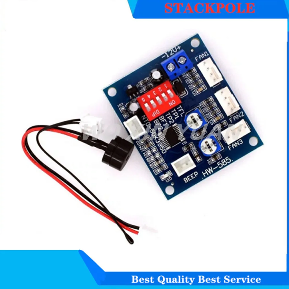 1PCS DC 12V 5A PWM PC CPU Fan Temperature Control Speed Controller Board Speed Controller Temperature Probe Buzzle