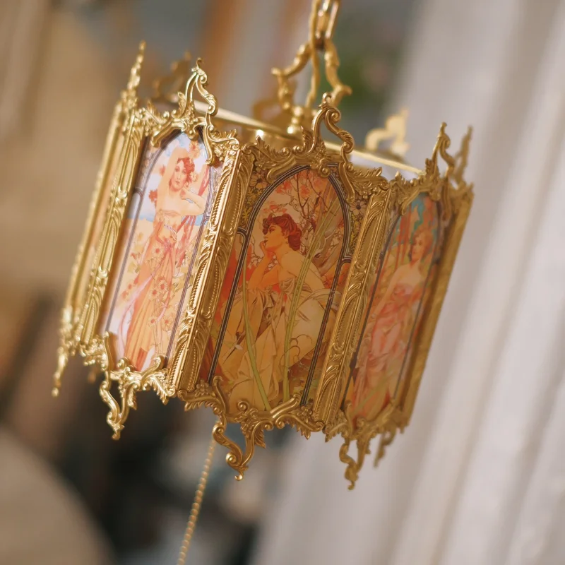 

Французская ретро милая девушка из стекла, латуни, прикроватная лампа, настольная люстра для прохода, спальня, гостиная, украшение для столовой