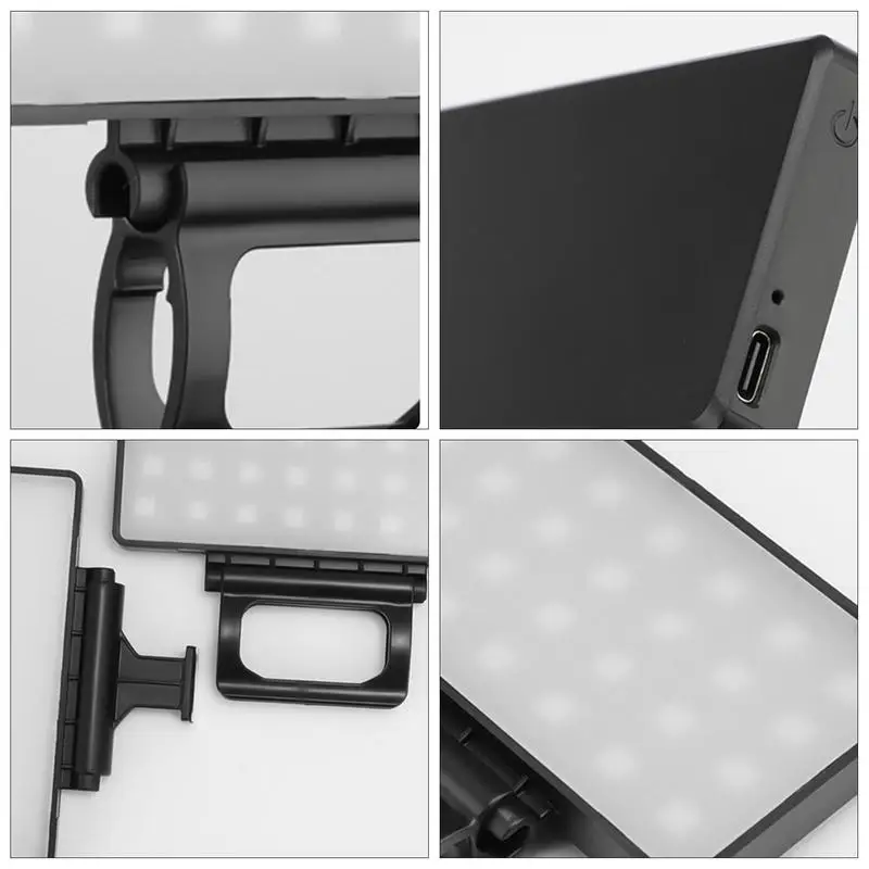 RGB LED Mobile Phone Computer Fill-in Light Portable LED Lamp Rechargeable Clip Fill Video Light For Live Selfie Meeting