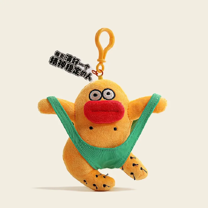 fashione Cute Fugitive Madman Bag Pendant Cute Backpack Hanger Keychain Plush funny Doll of the Year Ugly Thing