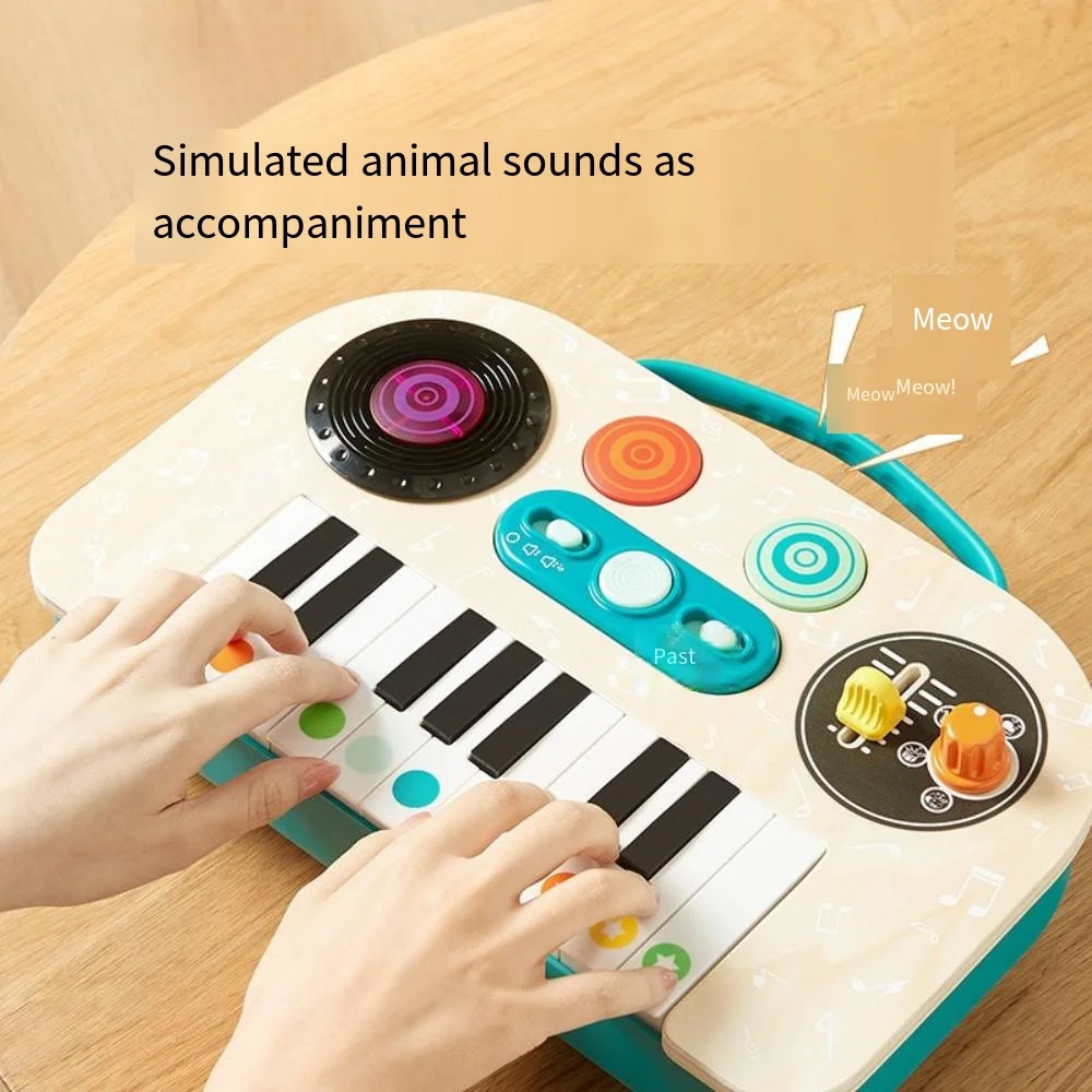 2 in 1 DJ Mixer Electronic Piano Toy Multifunctional Musical Instrument Educational Sound Play Toy Ideal Birthday Holiday Gift