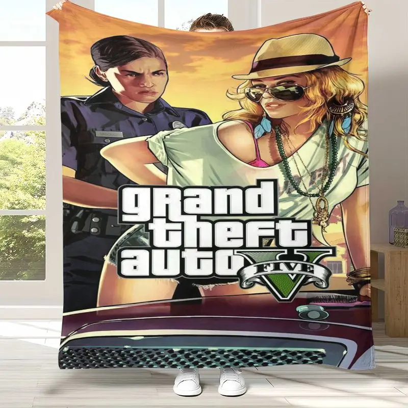 Vintage Game G-GTA San Andreas Soft Flannel Throw Blanket,Cozy Warm Blanket for Bed,Sofa,Living Room,Picnic,Camping,Home Decor